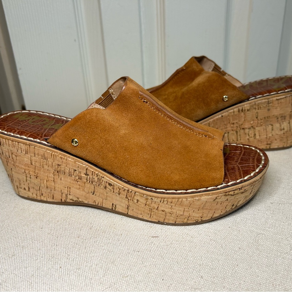 Sam Edelman Tan Suede Wedge Sandals